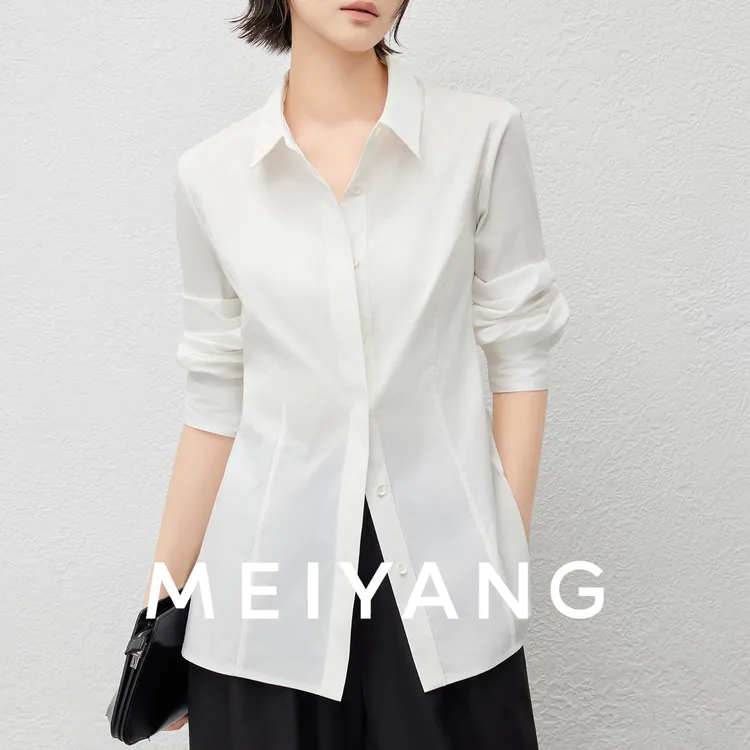 美洋MEIYANG 瘦瘦衬衫【商场同款】很瘦！立体剪裁白衬衣通勤设计感