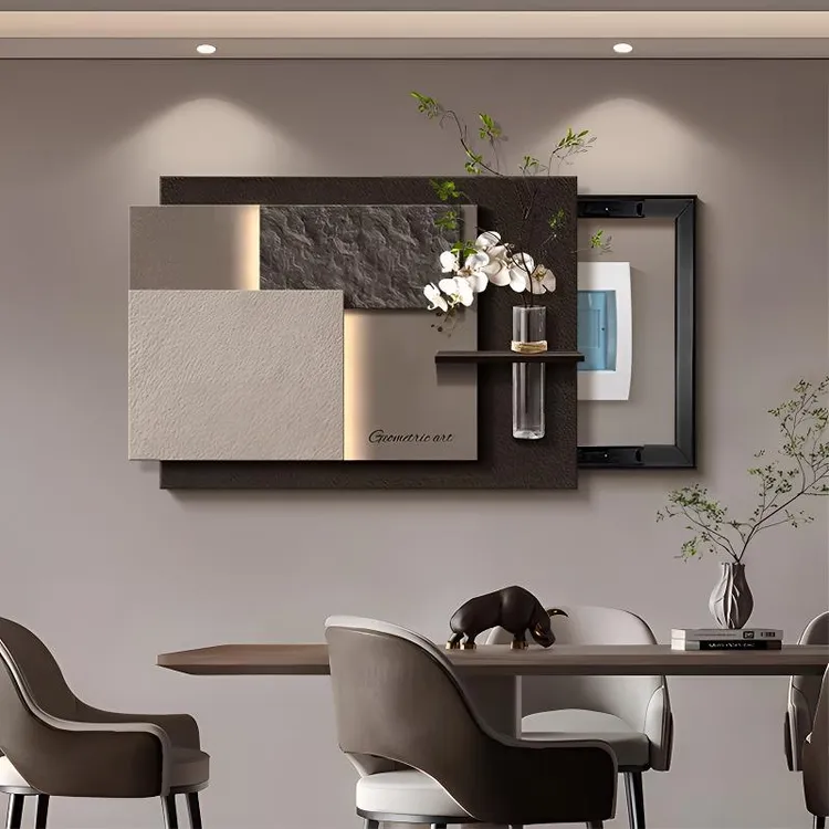 现代轻奢电表箱装饰画2025新款抽象配电箱电闸2025网红配电箱挂画