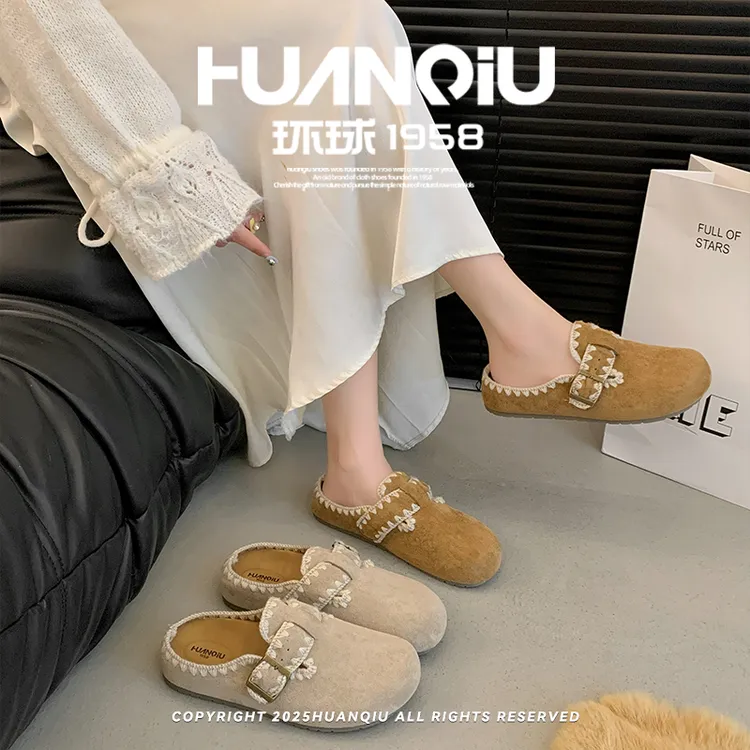 环球|勃肯鞋女2025早秋新款半拖厚底外穿包头拖鞋配裙子时尚百搭