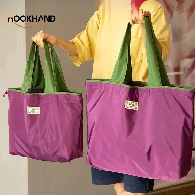 大号抽绳环保超市购物袋子时尚单肩包可折叠便携手提袋买菜包防水
