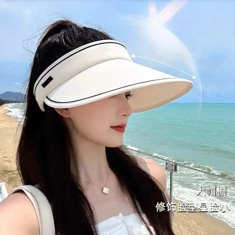 【新疆包邮】空顶帽大帽檐空顶防晒帽女夏季遮阳帽遮脸太阳帽防晒
