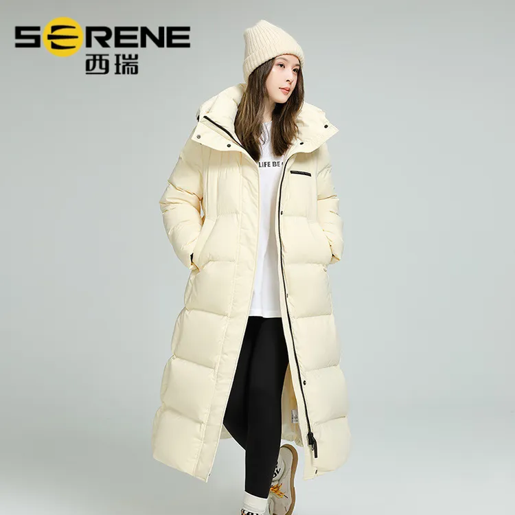 西瑞气质时尚羽绒服女中长款立体连帽冬季新款高级加厚洋气女外套