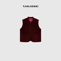 T井姐妹【炽热】设计感精致小众中式气质真丝丝绒马甲MJ2509-78103