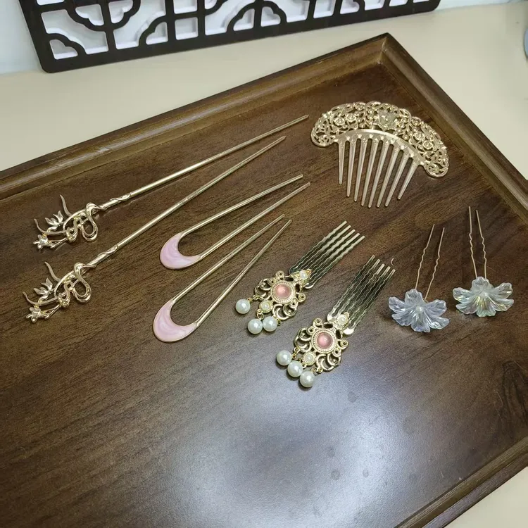 发簪福袋古风配饰汉服发饰发簪发梳发冠后压发钗手工气质簪子百搭