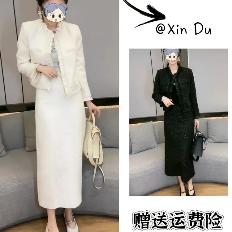 2025秋季新款时尚显瘦气质女士网红洋气两件套百搭款D23329