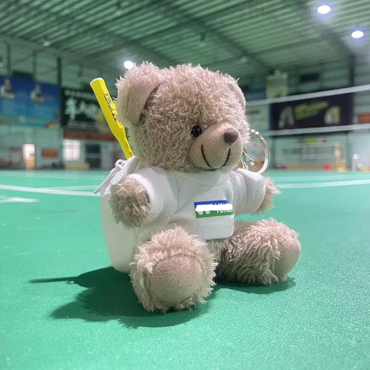 羽毛球包包挂件穿羽毛球服小熊玩偶公仔球包挂饰球搭子礼物