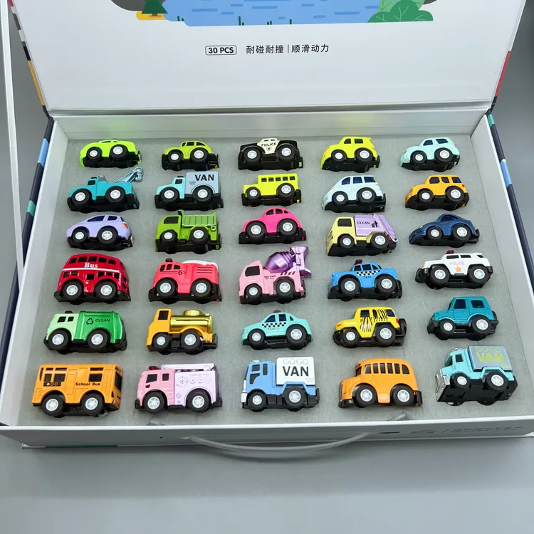 【Q版整盒混搭】默认微瑕mini合金车模 消防车工程车小汽车收藏摆件