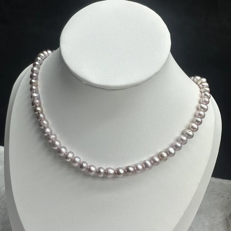 6mm紫色天然淡水无核珍珠气质百搭送妈妈闺蜜礼物时尚简约