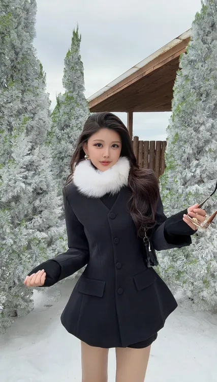 楚楚君 Laugh girl【许妍】冬款气质修身小香韩版西装外套WL551027J