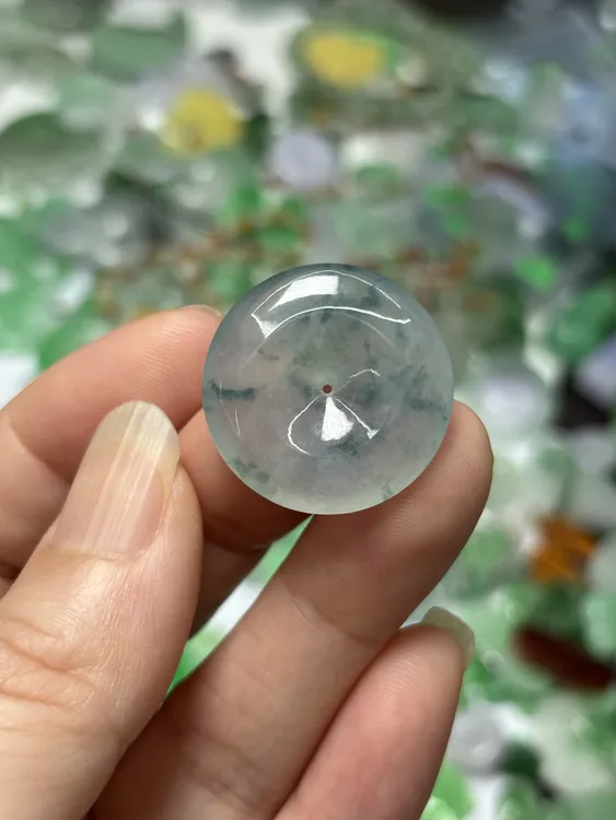 缅料翡翠平安扣直径23.5左右