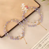 【蜜棠二店】紫玉晶白兔毛DIY项链（多样性发/发一串）C2-301