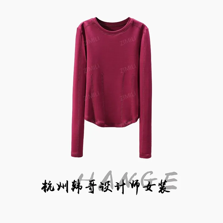 【韩哥女装】2025秋冬新品《星织系列》安可拉红高弹打底上衣26011-A5