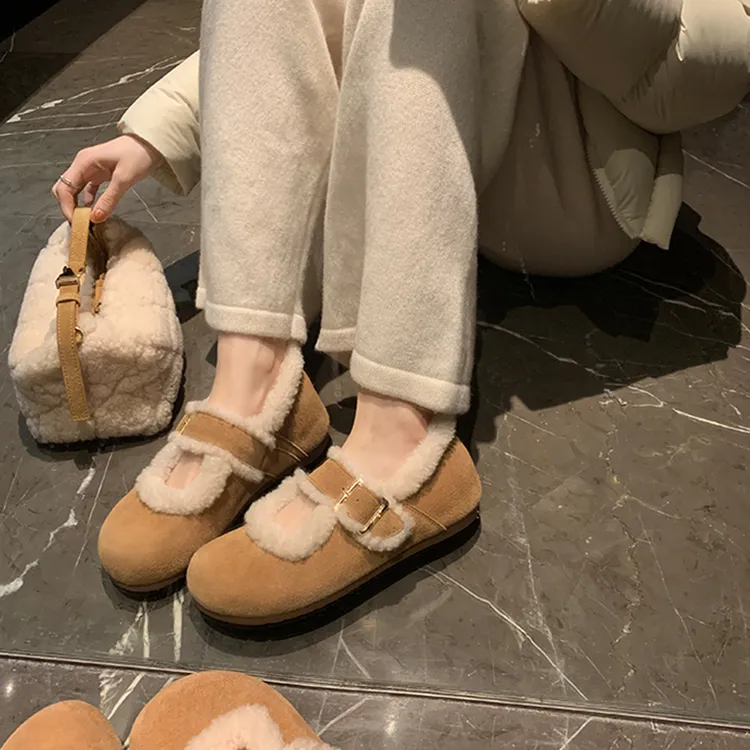 【麦麦专属】包头潮流风复古港风休闲风玛丽珍鞋雪地靴棉鞋冬季勃肯毛毛鞋保暖