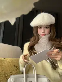 DEEMO日常私服款！5羊绒+95羊毛高品质拉绒圆领套头毛衣 WZ3465