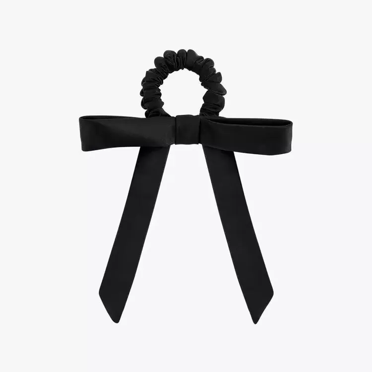 2026春夏新款珠光缎面蝴蝶结流苏飘带大肠发圈简约气质发绳马尾圈商品图