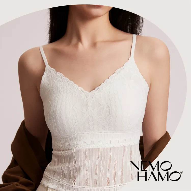 春夏蕾丝二合一文胸细带背心