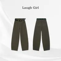 楚楚君 Laugh girl【细节牛仔】设计立裁渐变弯刀牛仔裤KL531023J