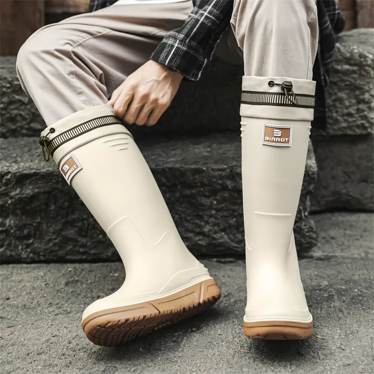BIRROT户外束口防水雨鞋高筒雨靴防蛇咬丛林徒步钓鱼防水靴胶鞋男