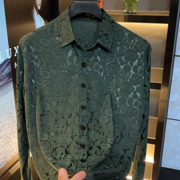 2508新款男士秋季新款长袖衬衫高级感男士潮牌休闲时尚百搭