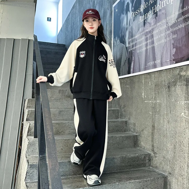 女大童套装秋季2025新款儿童洋气女孩9秋装12超好看女童15岁衣服