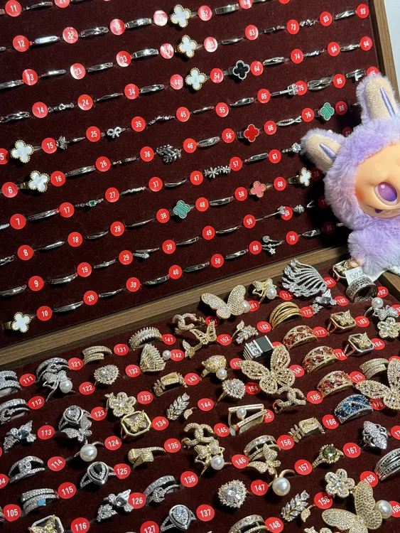 铜合金合成锆石戒指 铜合金戒指 直播扣号专属 轻奢ins小众女戒指