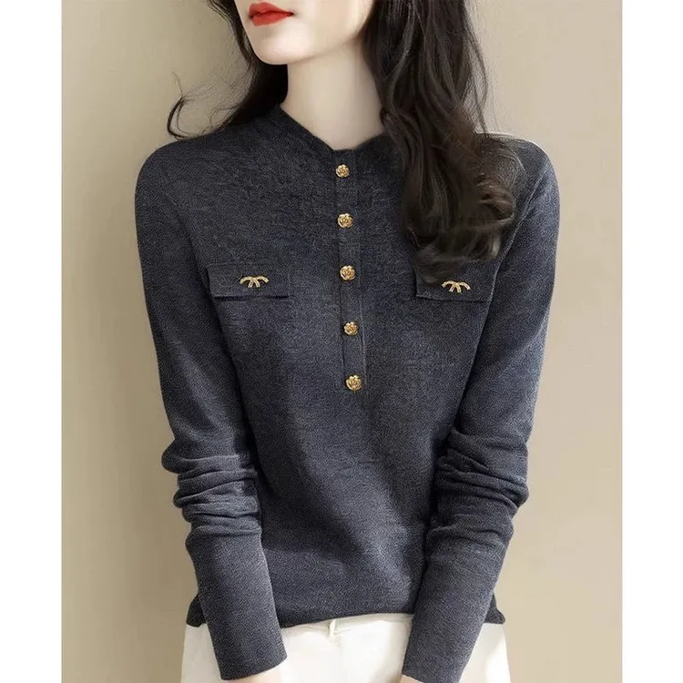 【80-200斤】小众高级感针织衫上衣女秋冬季半高领洋气毛衣打底衫潮