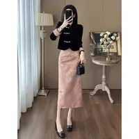 【素夕】【两件套】【有里布】上衣开叉半身裙两件新中式套装裙QJ0075
