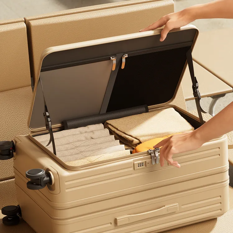 2026新款侧开口行李箱男女拉杆箱结实耐用大容量密码旅行箱子皮箱商品图