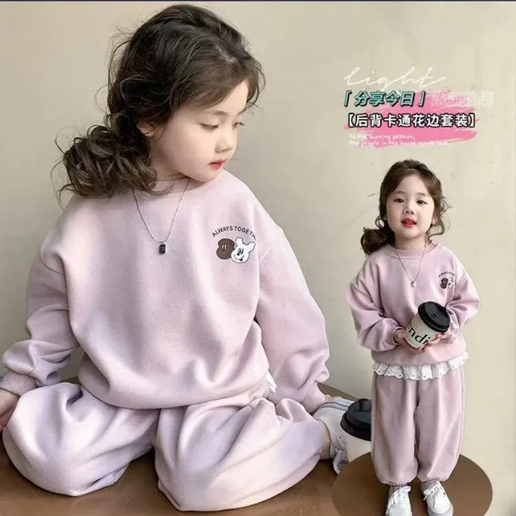 女童套装春秋季2025新款儿童装卫衣卫裤洋气时髦女宝宝运动两件套