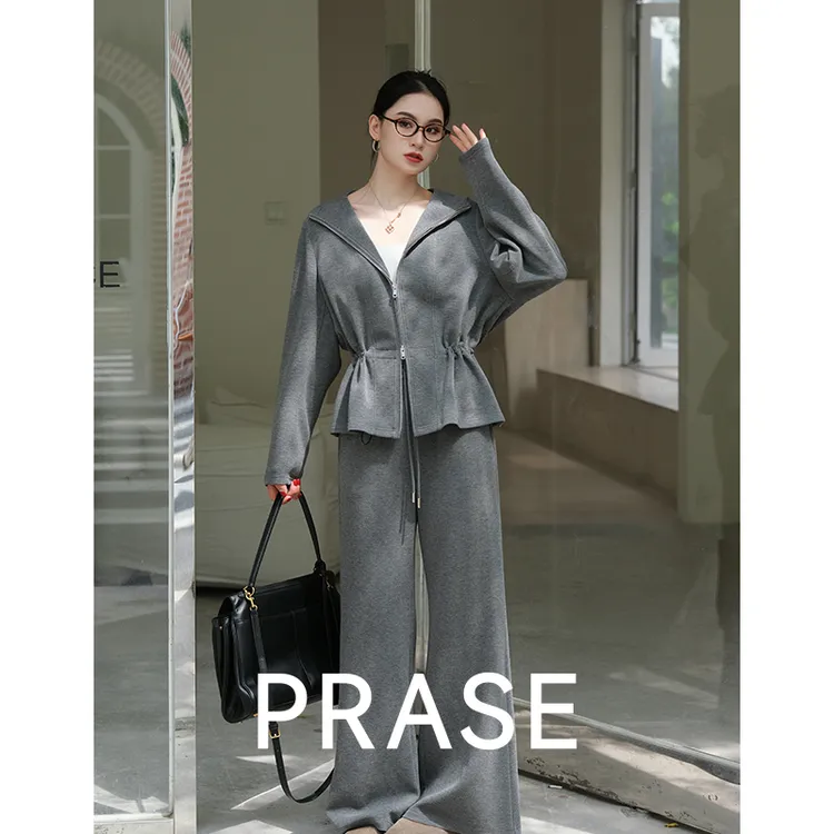 PRASE·噜【懒人公式】微胖轻奢设计款气质松紧时尚休闲裤PR507B121 