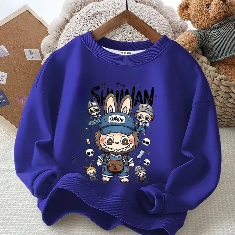  拉布布秋季卫衣儿童2025秋冬季新款衣服男女童拉布布纯棉卫衣潮