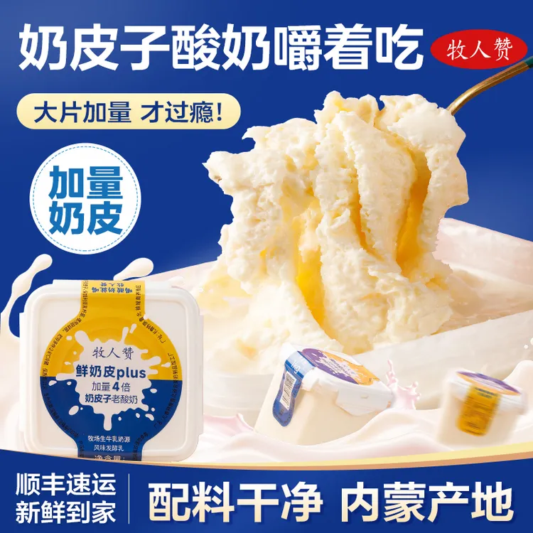 内蒙古草原牧场生牛乳发酵低温正宗奶皮子酸奶官方正品大桶老酸奶