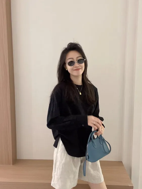 2025夏季新款韩国chic慵懒风宽松长袖T恤防晒衫罩衫百搭休闲短裤