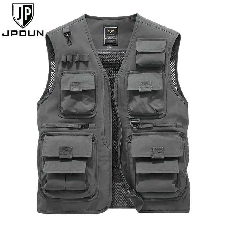 JPDUN/吉普盾马甲男户外休闲夏季薄款钓鱼坎肩摄影透气多口袋背心