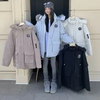 胖颖专属大码秋冬季新款工装毛领派克服棉服毛毛内胆中长款6046