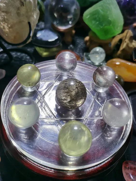 水晶原石七星转运球水晶球圆形透明