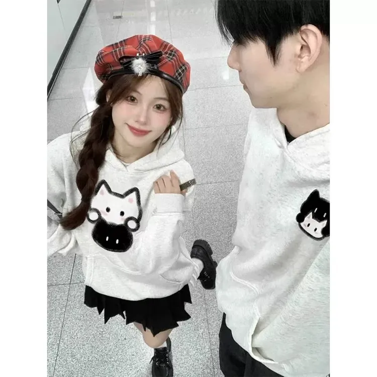 【两件装】早秋情侣装卫衣华棉重磅2025新款网红超火潮牌高级感小众