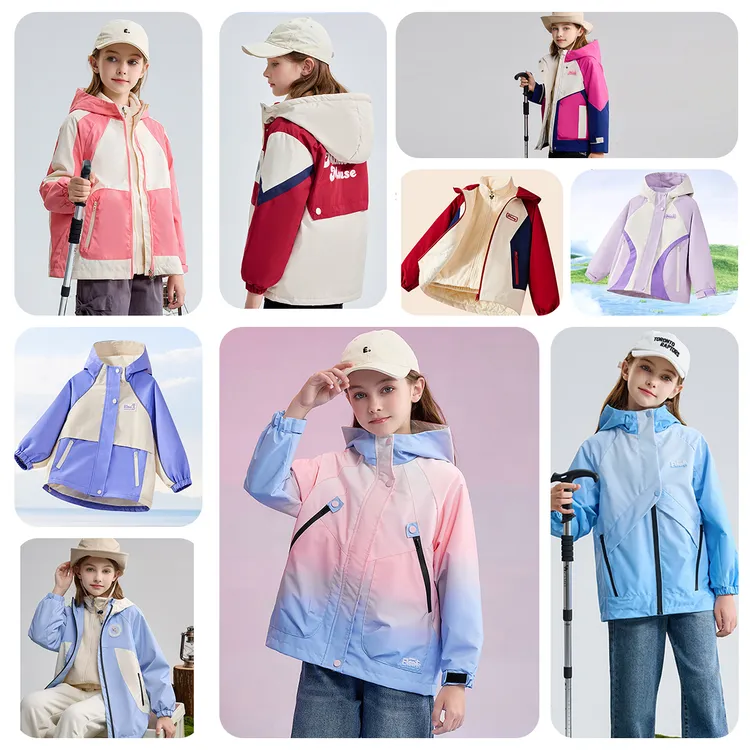 专柜/迪士尼儿童新款女童冲锋衣时装外套洋气运动时尚外套