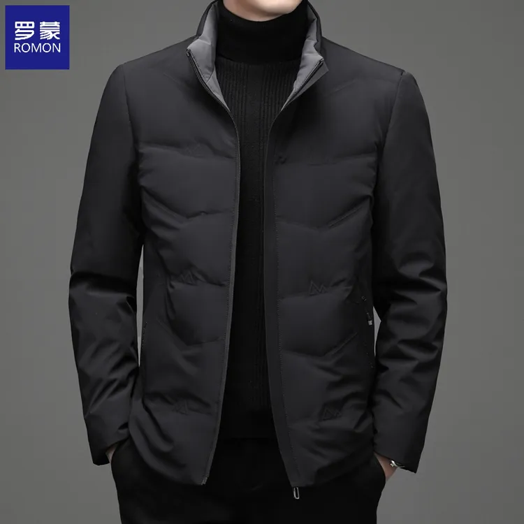 【白鸭绒】罗蒙冬时尚休闲百搭羽绒服男士保暖修身立领中青年外套男