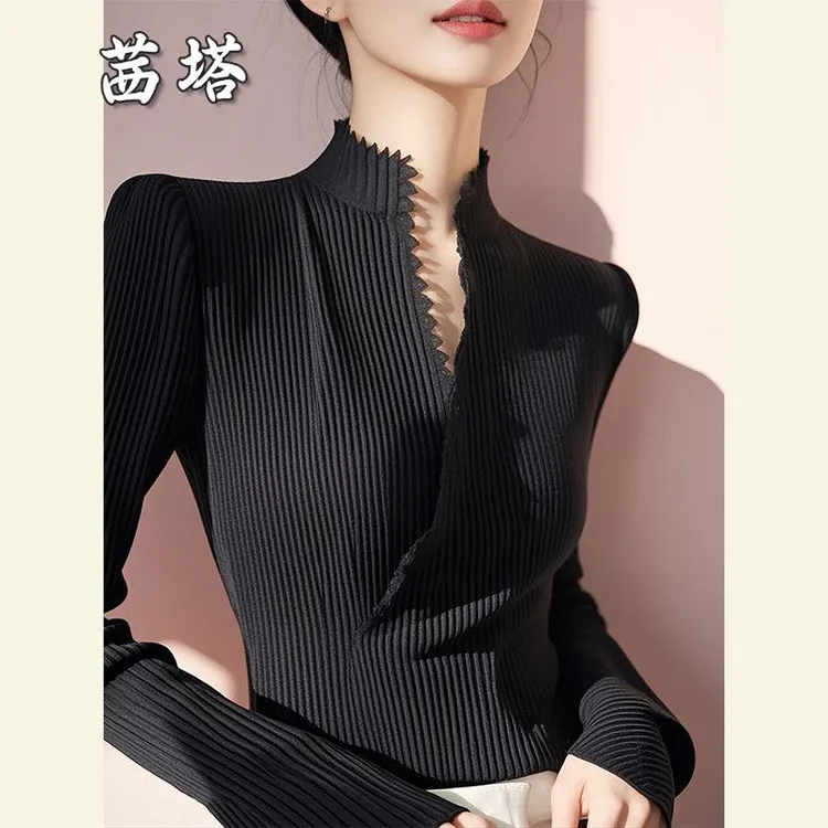 2025秋季流行高端精致气质独特上衣减龄时尚小众设计感黑色通勤衫