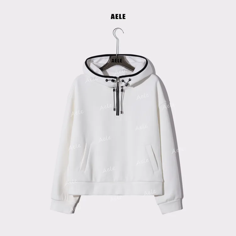 AELE秋冬时尚潮流连帽宽松简约休闲加绒长袖卫衣 V855 3363 AD