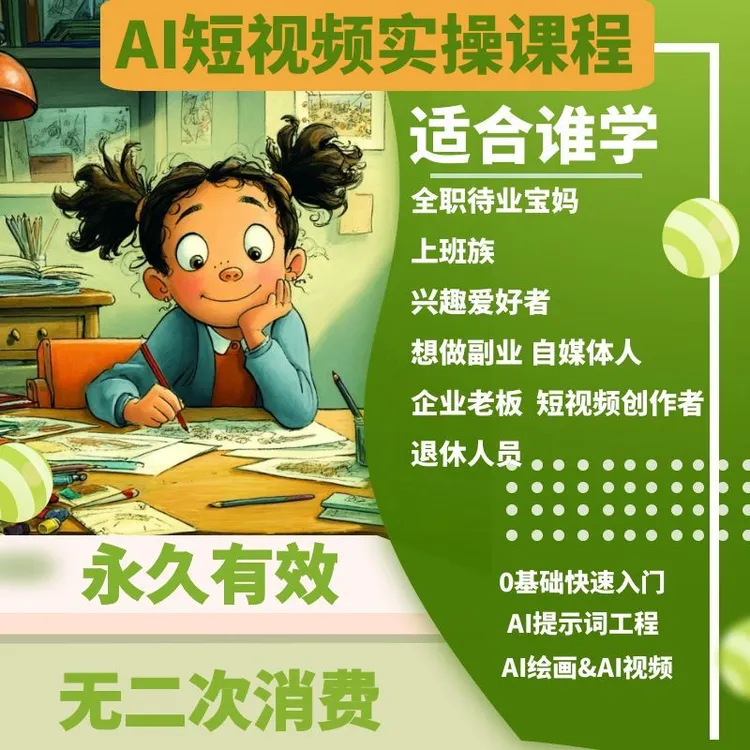 梦几许娜姐同款AI短视频实操教程并赠送六款智能体（下单联系商家）