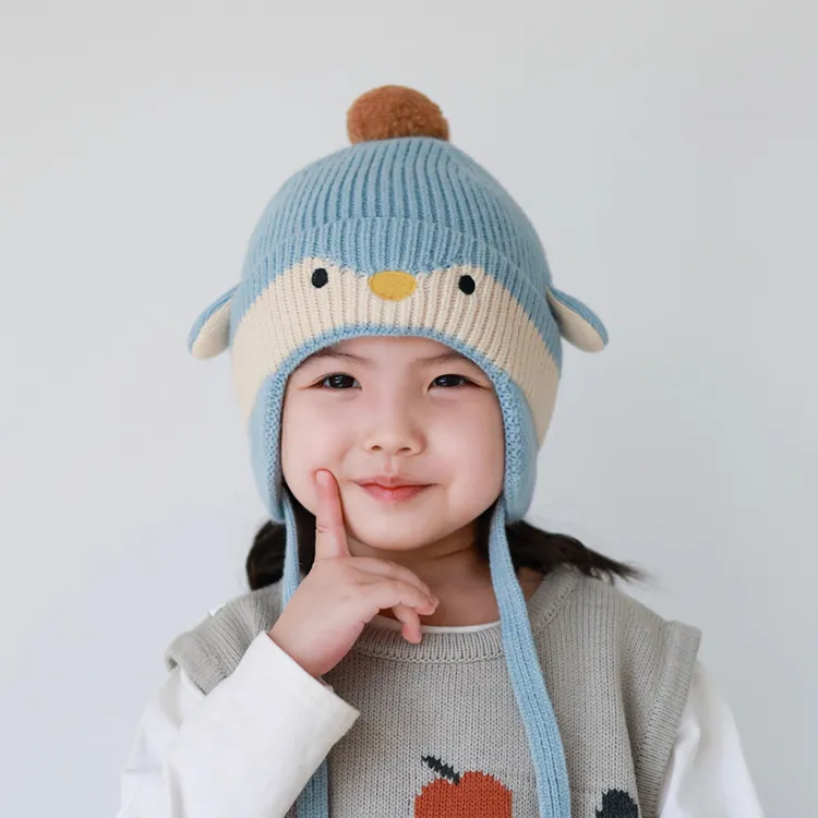 2025婴儿帽子秋冬季宝宝男护耳帽保暖加厚针织帽冬天毛线帽婴幼儿