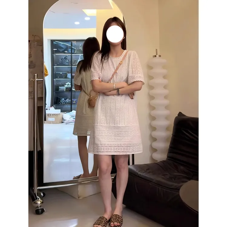 韩系简约时尚轻奢连衣裙夏季新款法式小众设计高级感宽松显瘦裙子