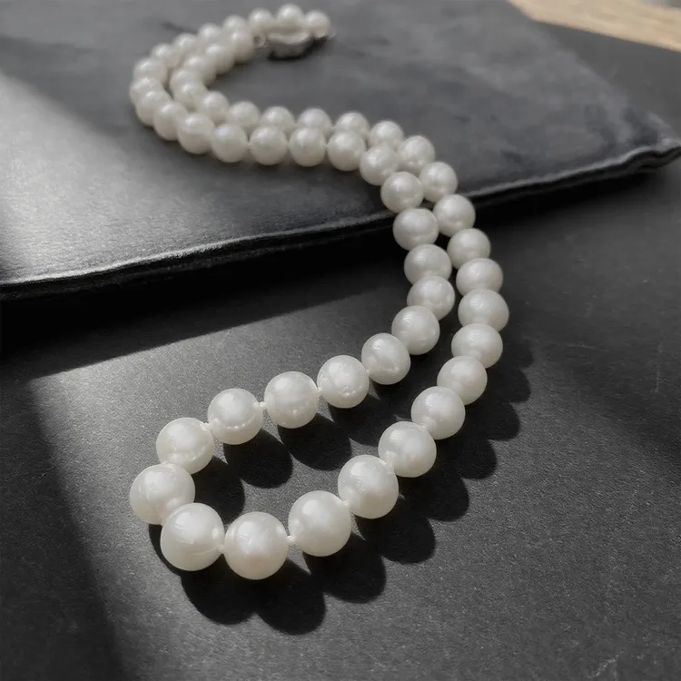 8-9mm天然淡水无核珍珠项链白色项链送礼精致时尚经典气质