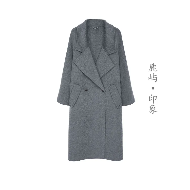 【鹿屿印象】100%初剪绵羊毛呢大衣双面呢经典款858