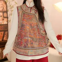 『前程似锦』蜀锦斜开马甲新中式国风秋冬穿搭SR438