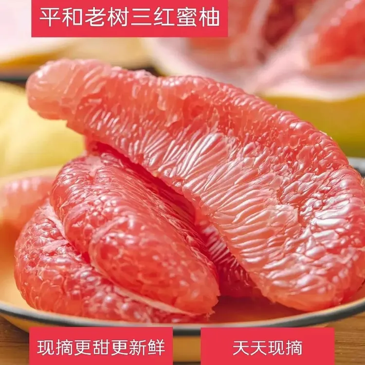 【薄皮柚子】福建平和红心蜜柚当季现摘产地直发新鲜平和红心柚子