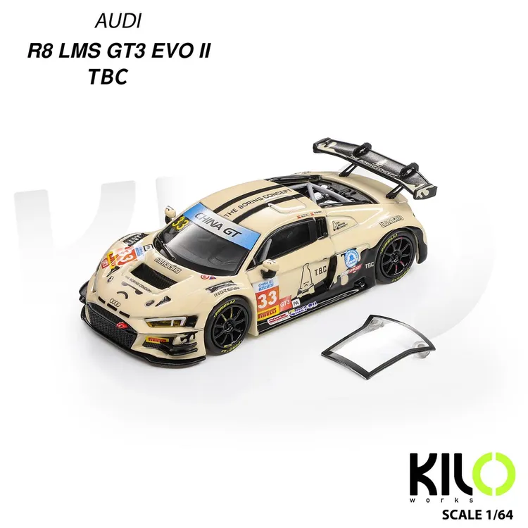 KILOworks 1:64 R8 lms GT3 EVO II TBC 合金汽车模型