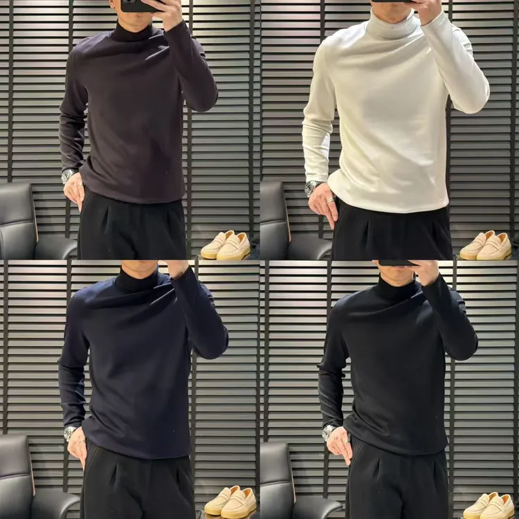 【25新贵OLDMQNEY】男士山羊绒莱赛尔混纺亲肤百搭长袖两翻领9253